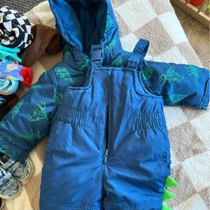 Carter's Blue Dinosaur Jacket and Snowsuit Set